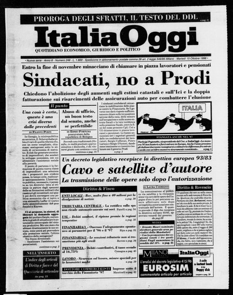 Italia oggi : quotidiano di economia finanza e politica